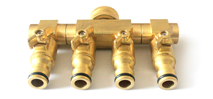 Duty Alamă 4 Way Hose Manifold Hose Pipe Adapter